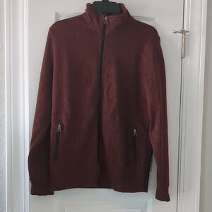 Sonoma Men's Full-Zip Sweater Jacket - Burgundy